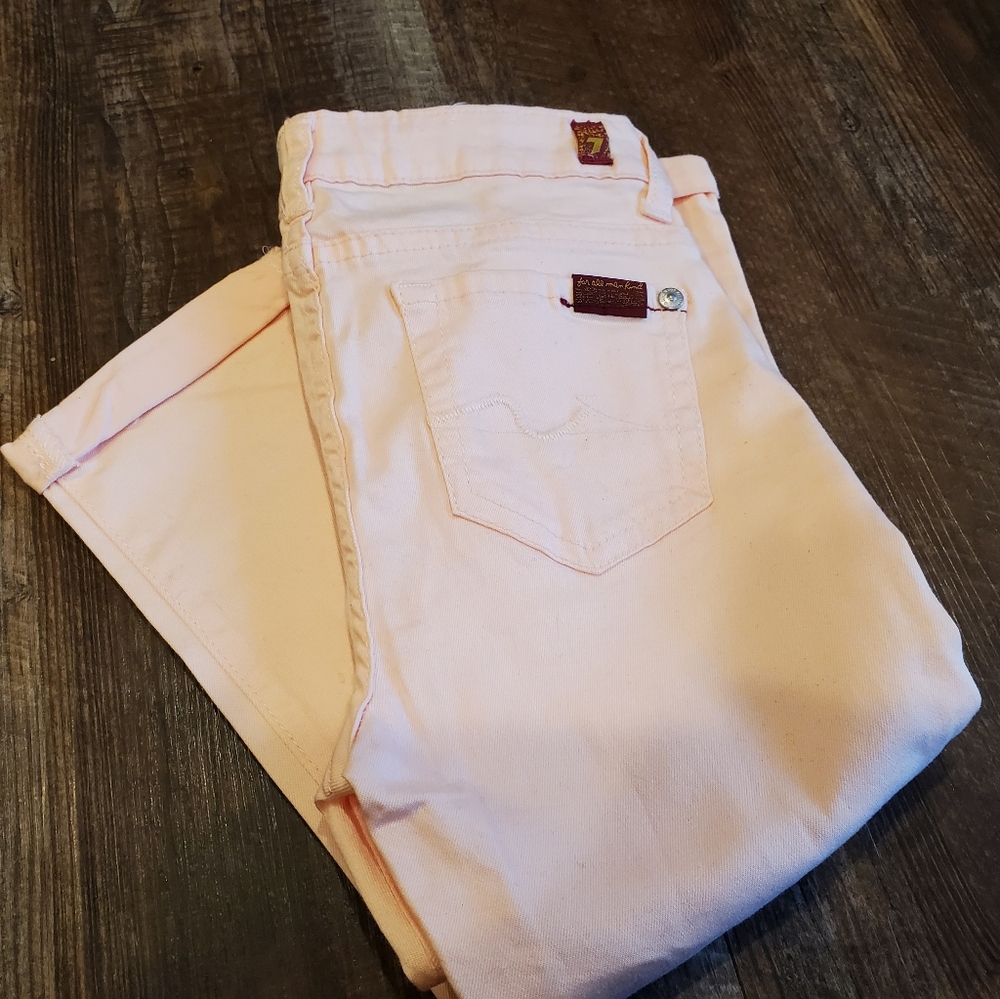 For all man kind pink cropped pants